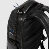 laptop and iPad® backpack with shoe compartment, rain protection, bike helmet strap, anti-theft cable, USB and USB Type-C ports