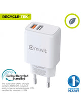 Wall charger 2 USB 3A/18W