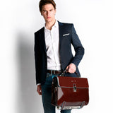 Computer briefcase with iPad/iPad®Air compt., 2 dividers, exterior pockets for pen and umbrella Blue Square